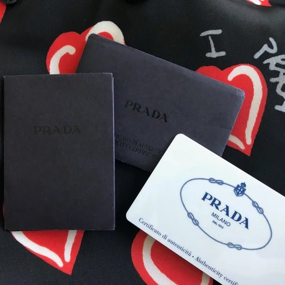 Prada Heart Print Tessuto Stampato Nylon Tote - Picture 8 of 8